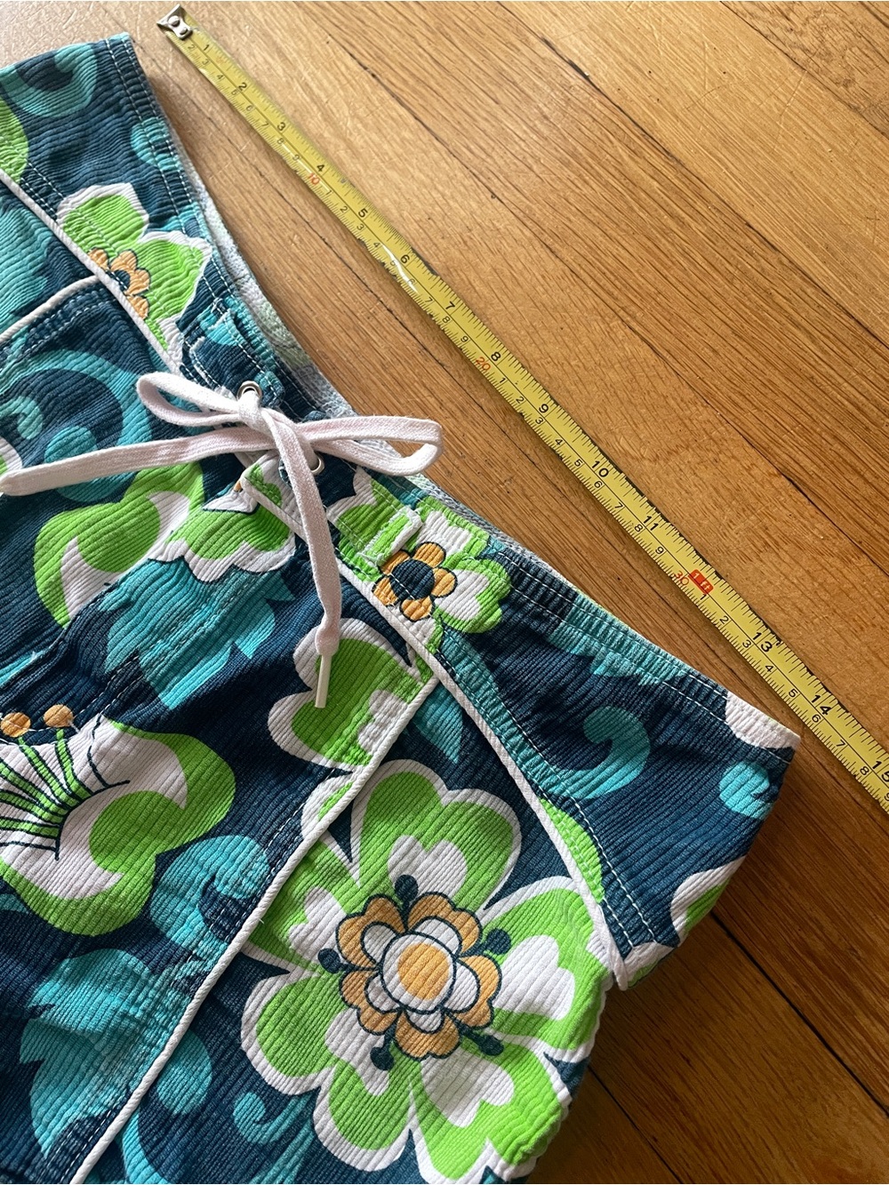 Vintage 90âs ROXY Board Shorts Size 7 Blue, Turquoise, Green, Hawaiian Flowers - Picture 8 of 13